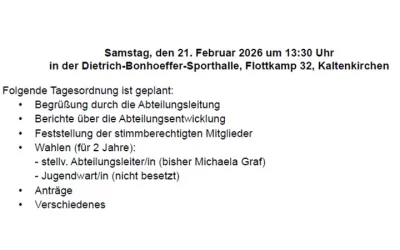 Turnen: Abteilungsversammlung 2026