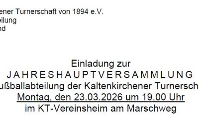 Fußball: Abteilungsversammlung 2026