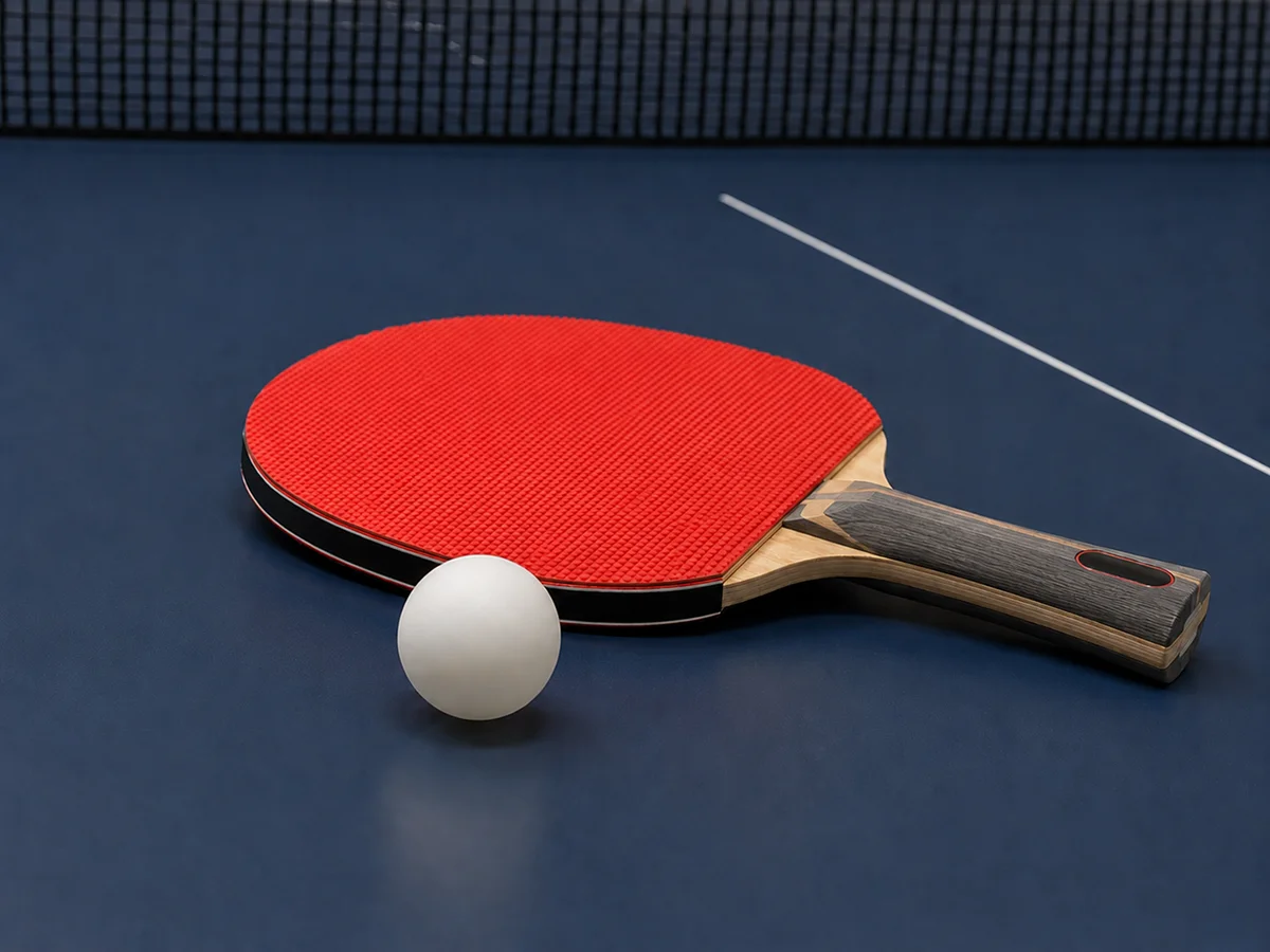 Tischtennisschläger und Ball